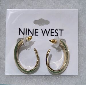 Nine West Gold-Tone Curved Earrings